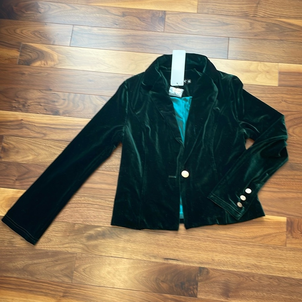 New velvet rich green blazer